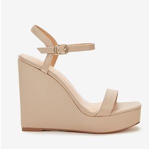 Express square toe platform wedges sandals size 9